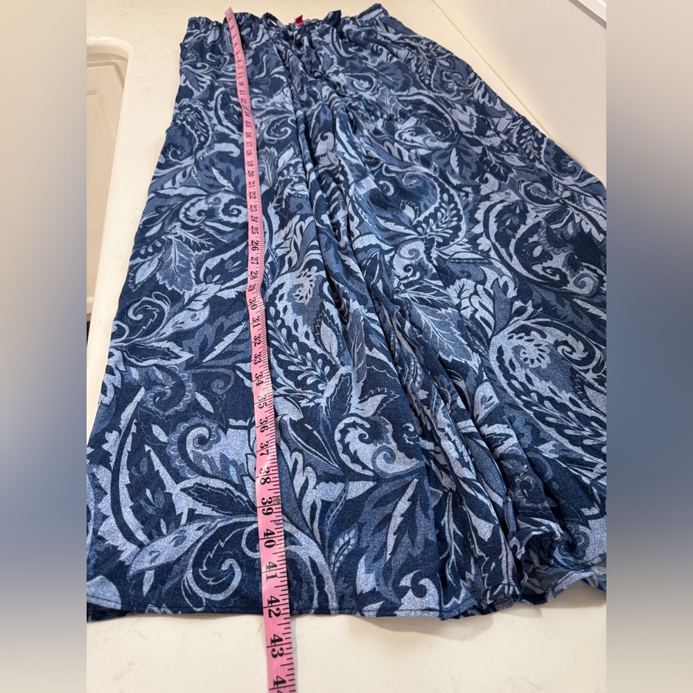 Vince Camuto Blue Patterned Off-Shoulder set pants blouse - Picture 11 of 14